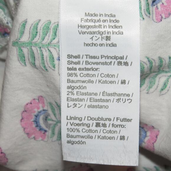 Crewcuts White Floral Print Smocked Waist Tiered Girls Skort - Picture 6 of 7